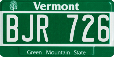 VT license plate BJR726