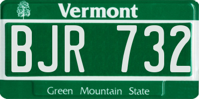 VT license plate BJR732