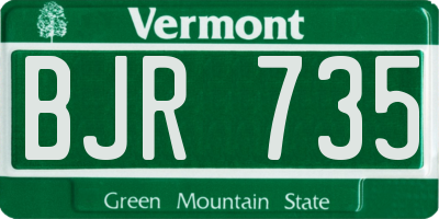 VT license plate BJR735
