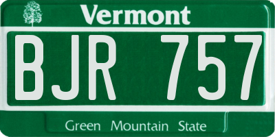 VT license plate BJR757