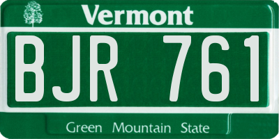 VT license plate BJR761