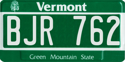 VT license plate BJR762