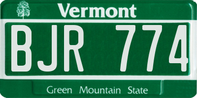 VT license plate BJR774