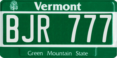 VT license plate BJR777