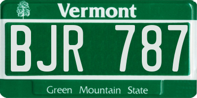 VT license plate BJR787