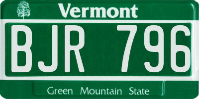 VT license plate BJR796