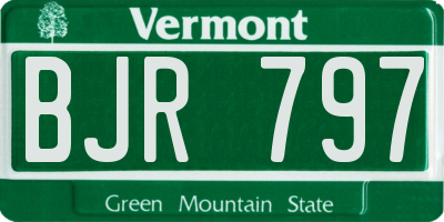 VT license plate BJR797