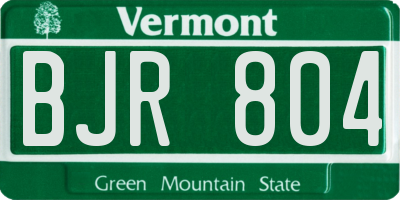 VT license plate BJR804