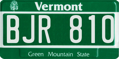 VT license plate BJR810