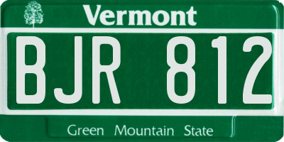 VT license plate BJR812