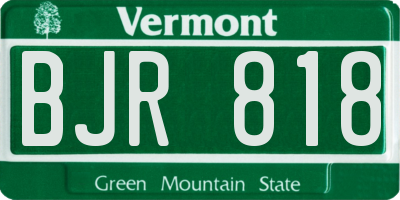 VT license plate BJR818