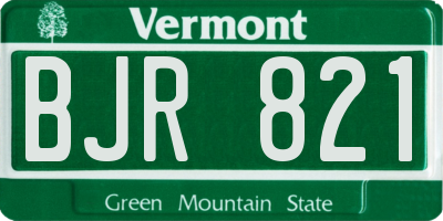 VT license plate BJR821