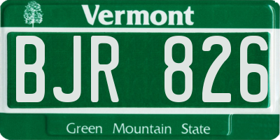 VT license plate BJR826