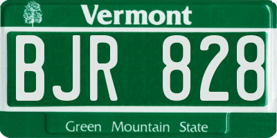 VT license plate BJR828
