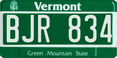 VT license plate BJR834
