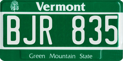 VT license plate BJR835