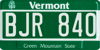 VT license plate BJR840