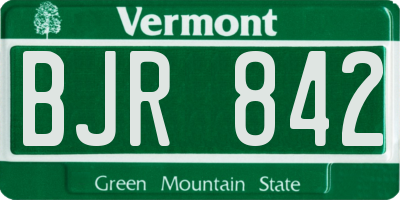 VT license plate BJR842