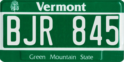 VT license plate BJR845