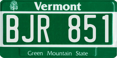 VT license plate BJR851