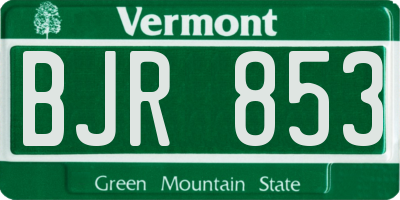 VT license plate BJR853