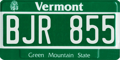 VT license plate BJR855