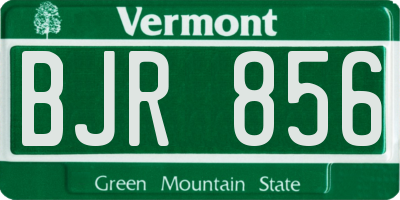VT license plate BJR856