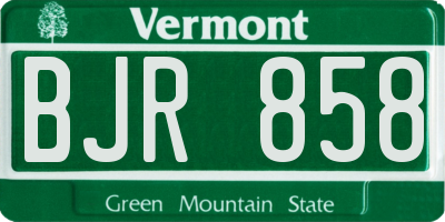 VT license plate BJR858