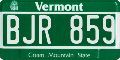 VT license plate BJR859