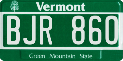 VT license plate BJR860