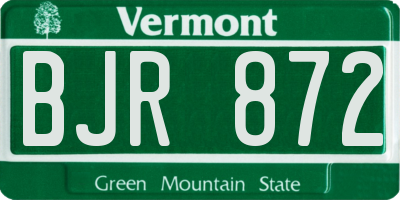 VT license plate BJR872