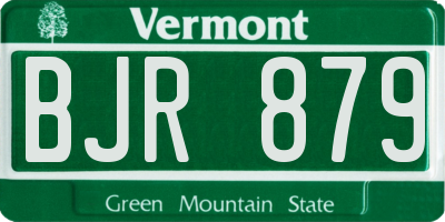 VT license plate BJR879