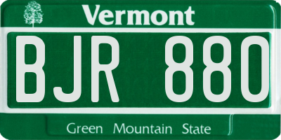 VT license plate BJR880