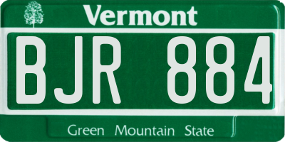 VT license plate BJR884