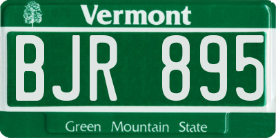 VT license plate BJR895