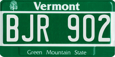 VT license plate BJR902