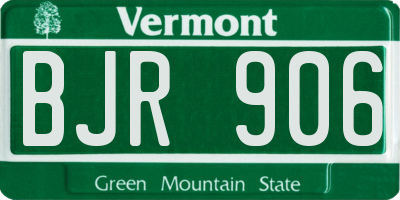 VT license plate BJR906