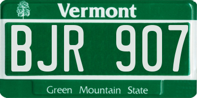 VT license plate BJR907