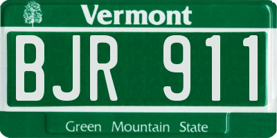 VT license plate BJR911