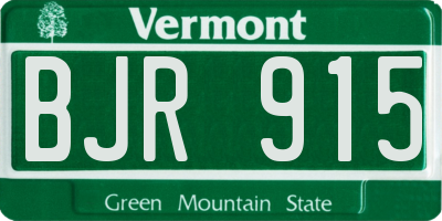 VT license plate BJR915