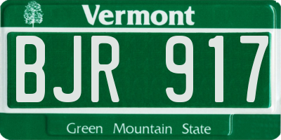 VT license plate BJR917