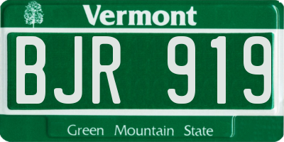 VT license plate BJR919