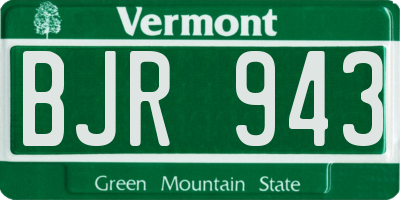 VT license plate BJR943