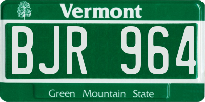 VT license plate BJR964
