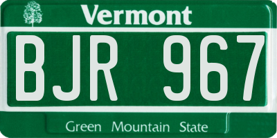VT license plate BJR967