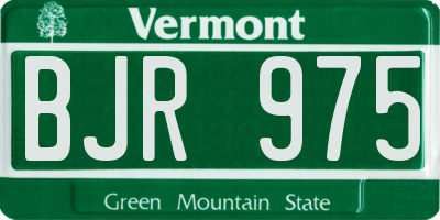 VT license plate BJR975