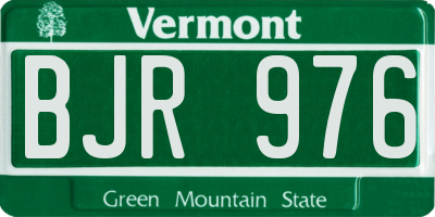 VT license plate BJR976