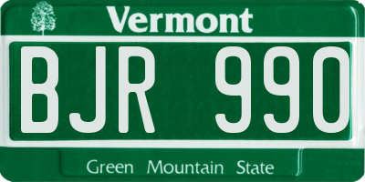 VT license plate BJR990