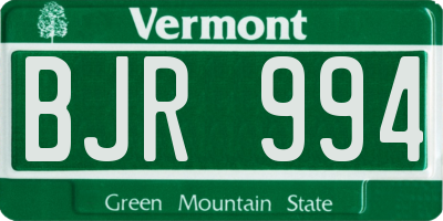 VT license plate BJR994