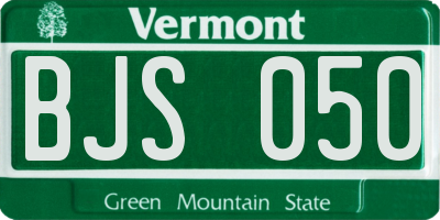 VT license plate BJS050